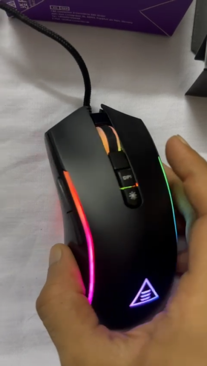 Gaming mouse RGB dpi speed 8000 software supported 7 buttons, rgb lights usb wired mouse eksa EM110