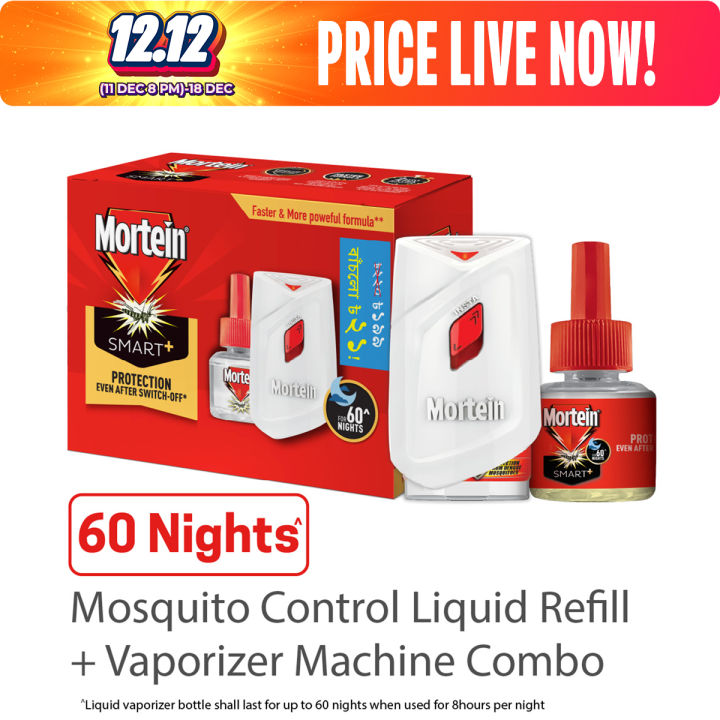 Mortein Mosquito Repellant Machine+Refill Combo Pack 45ml 100% Dengue Protection