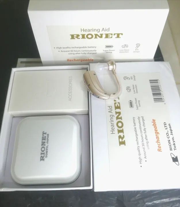 Rionet Rechargeable Digital Hearing Aid High Range BTE Rechargeable Hearing Aid With High Power( Made In Japan) (VHP-1301)