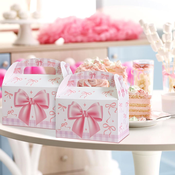 12/24pcs%20Pink%20Bow%20Kraft%20Paper%20%20Box%20Handheld%20Kids%20Packaging%20Cake%20Candy%20Biscuits%20Storage%20Baking%20Birthday%20Party%20Favor%20-%20Image%203