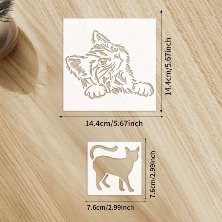YOMDID%2012pcs%20Lovely%20Cat%20Series%20Graffiti%20Stencils%20Reusable%20DIY%20cat%20Multi-Pattern%20Painting%20Hollow%20Out%20Decorative%20Templates%20-%20Image%206