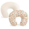 2PCS Baby Nursing Pillow Cover Printing Design Removable U Shape Breastfeeding Pillow Sleeve Ultra Soft Slipcover. 
