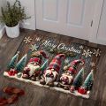 VIKAMA Christmas Carpet Three Santa Claus Doormat Entrance Welcome Mat Outdoor Carpet Rug For Bedroom Living Room Home Decoratio.