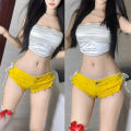 616#New American retro  low waist ultra short women's jeans, denim shorts, bar performance clothing, hot pants. 