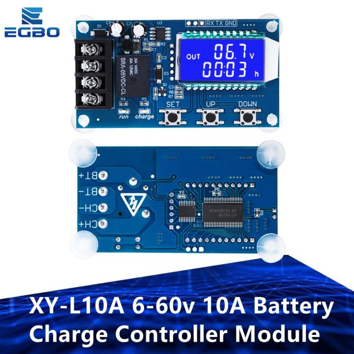 XY-L10A 6-60v 10A Lead-acid Solar Storage Battery Charge Controller Module Protection Board charger Time Switch Battery Capacity