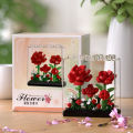 Qimeng Fun Microgranules Rose Eternal Flower Building Block Ornament Assembly Kit for Girls 7323-26.