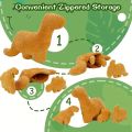 4pcs Large Dino Nugget Pillow Set Plush with Stuffed Animals Creative Dinosaur Theme Party Decoration Perfect for Christmas .