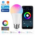 Tuya Smart Bulb E27 WiFi/Bluetooth Dimmable LED Light Bulb RGBCW 100-240V Smart Life App Control Support Alexa Google Home.