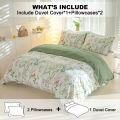 3pcs/set Leaf Floral Pattern Duvet Cover Set(1 Duvet Cover & 2 Pillowcase)Soft And Skin-Friendly Duvet Cover Bedding Set For.