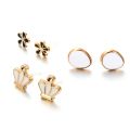 Wholesale 36Pairs/18pairs Mixed Styles Rhinestone Sun Flower Geometric Animal Plastic Stud Earrings Set For Women Girls Jewelry. 