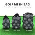 Black Golf Ball Pouch Bag with Durable Nylon Material Sports Mesh Net Bag Suitable for Outdoor Gyms Travel.