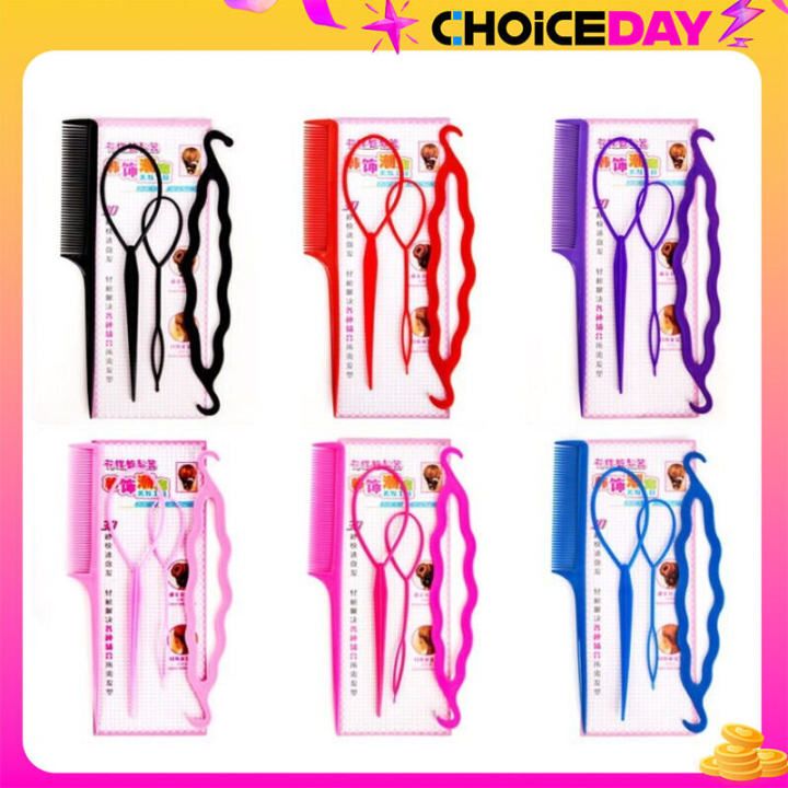 Four pieces hair curler hair curler sets for kids and adults New set hair weaving tools lazy needle hair pulling tools for women random color