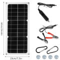 IP65Waterproof Solar Panel Kit 30W 12V Portable Solar Charger with USB Outdoor Battery Powered for Cars Motorcycles and Camping.
