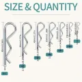 100pcs Open Pin Assortment Kit, Open Pin, Heavy Duty R Clip Fixed Pin, Stainless Steel Locking Open Pin Bolt For Truck. 