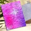 3D Embossed Folder - Summer Seamless Rose Flower Design Rose Whispers: Retro Romantic Elements of Hand drawn Flower Clusters, Tr.