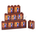 MARUMINE MOC Building Block Brick Printed Window 1x2x2 Frame Glass Street View House Parts Accessories 60601 60592 Compatible.