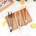 1Pc 7inch Stainless Steel Food Clip BBQ Grill Steak Food Clip Non-slip Handle Bread Tong Party Kitchen Cooking Accessories. 
