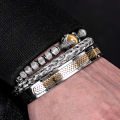 Luxury Set Men Bracelet Stainless Steel Handmade Rope Bangles Men Eagle Bracelets With Tigereye Natural Stone Gift Accessories. 