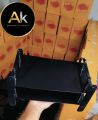 2- layer Wall mount wifi router stand, metal shelf for tv box & remotes black. 