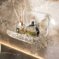 Acrylic Transparent Storage Rack Bathroom Wall Mounted Punch Free Cosmetic Storage Tray Makeup Organizer Bathroom Kitchen Shelf.