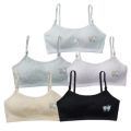 1/5pcs Adjustable Pure Cotton Vest for Elementary School Students During Middle School Development, Sports Bra, Training Bra. 