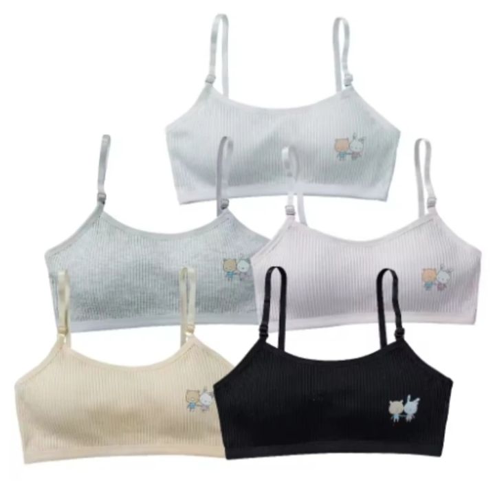 1/5pcs Adjustable Pure Cotton Vest for Elementary School Students During Middle School Development, Sports Bra, Training Bra