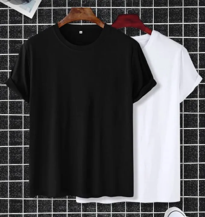 100%25%20Cotton%202%20Pic%20T-Shirt%20Balak%20And%20white%20For%20Mans%20-%20Image%205