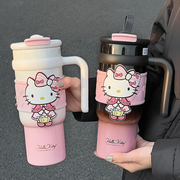 1pc Hello Kitty Stainless Steel Insulated Cup, 900ML Large Capacity Cute Water Cup, Christmas , Car Cup & Portable Coffee Mu