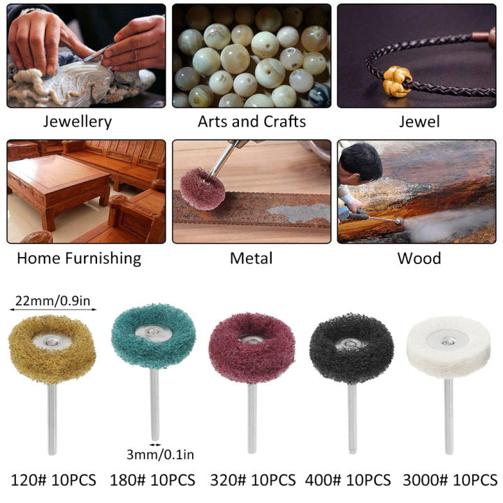 50/100pcs%20Buffing%20Wheel%20Rotary%20Tool%20Mini%20Drill%20Abrasive%20Brush%20For%20Dremel%20Rotary%20Tool%20Accessories%20Watch%20Jewelry%20Polish%20Buffer%20Kit%20-%20Image%205