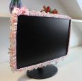 17-30INCH Lace Fabric Door Curtain TV Circle Can Be Flipped Dust Cover Monitor Screen Home Decorations Dust Cover With Elastic. 