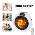 Electric Space Heater Mini Portable Wall Mount Home Office Desktop Warm Air Heater Warmer Fan Silent Remote Fast Heat Thermostat. 
