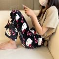 KT Cat Kitty Pajamas Black Anime Flannel Women Warm Woolen Whitecartoon Casual Home Pants Autumn Fashion Trousers Gifts. 