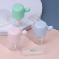 Contact Lens Cleaner Case With Tweezer & Applicator Manual Rotary Lens Washer | Cleaner Travel Plastic Container Storage Soaking Box | Lens Washer + Tweezer & Applicator |. 