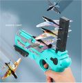 Air Battle Gun Airplane Launcher Toys for Kids Outdoor and Indoor 4 Foam Airplanes Pistol Shooting Game Glider One Click. 