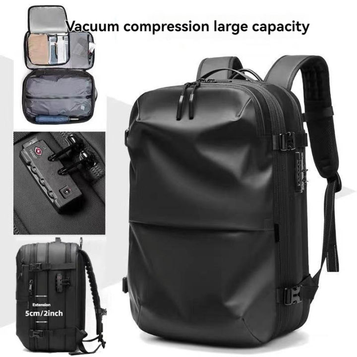 Vacuum sealed travel backpack, expandable air compression system ...