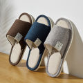 Home Linen Slippers For Men In Spring&Autumn Comfortable Bedroom Open-toed&Breathable Slippers Men's & Women's Shoes Summer. 