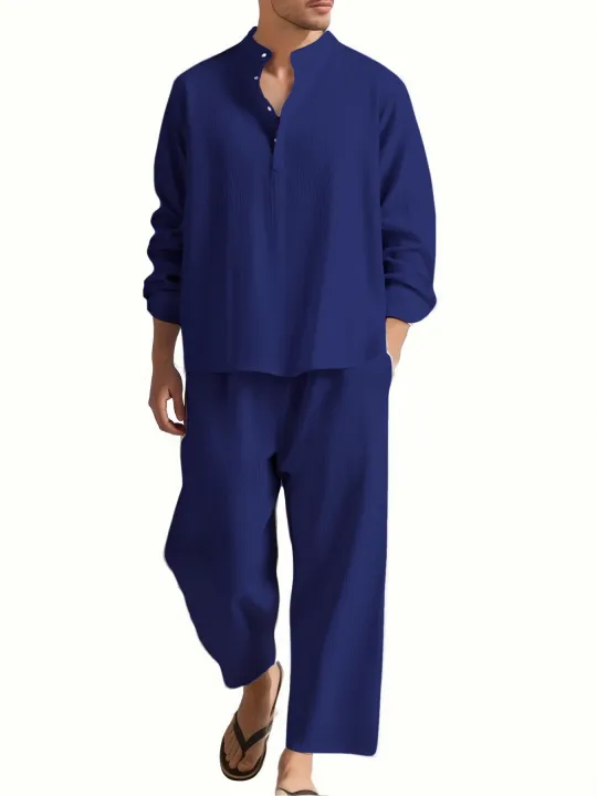 Men's%20Long%20Sleeve%20Shirt%20and%20Pants%20Suits%20Men%20Beach%20Wear%20Tracksuit%20Solid%20Color%20Shirts%20Sweatpants%20Hawaiian%20Vacation%20Men's%20Clothing%20-%20Image%204