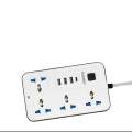 Smart Universal Extension Board 4 Power Socket + 3 USB Plug + 1 Type C Plug For Mobile Charging Ports With 3 Meter Heavy Duty Copper Wire Multicolor. 