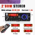 160W Amplifier Bluetooth MP3 WMA APE Decoder Board 12V 80W Handsfree Car Audio Microphone USB TF FM Radio DIY Mp3 Music Player. 