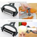 3In1 Vegetable Fruit Peeler Grater Multi-functional Stainless Steel Rotary Julienne Potato Carrot Vegetable Cutter Kitchen Tools.