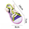 Dog Squeak Toy Teeth Grinding Bite Resistant Slippers Shape Puppy Chew Toy With Cotton Rope Pet Chewing Toys Dog Toys. 