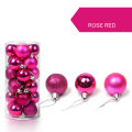 24pcs 3cm Glitter Christmas Ball Ornament Hanging Bauble Ball Gold Pink Champagne Christmas Tree Decorations New Year Gift. 
