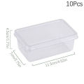 10pcs Disposible Transparent Plastic Hinged Takeout Containers Food Packaging Boxes Suitable For Desserts Cakes CookiesSalad.