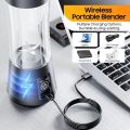 Recargeable Juicer Blender 6 Blades 380ml - Portable Juicer Cup & Smoothie Maker Charging - Water Bottle Portable Fruit Juicer Machine (Double Click Start) By Bee To Door. 