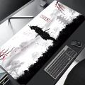 Samurai Warrior MousePad Gamer Computer Accessories Keyboard Table Mat Black Mouse pad Company Gaming Laptop Desk Accessory Pc.