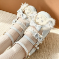 Women's Lolita Mary Jane Shoes, Mid-Heel Round Toe Bow Pumps, Sweet Cute Style, Suitable for Students, Daily and Party Wear..