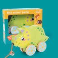 Montessori Early education Wooden Animal Car Toys Children Drag Car for kids Learning Walk and Have Fun . 