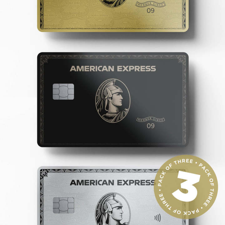 Pack Of Three AMEX Card Skins|Black+Platinum+Golden Amex Set|Custom ATM Skins for All bank Cards
