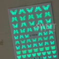 3pcs Luminous Butterfly Nail Decal Stickers Colorful Blue Butterfly Series Design Glow In The Dark Night Polish Sliders Manicure.