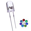 50pcs 5mm Multicolor Slow/Fast Flashing LED Diode Blinking Light Emitting Diodes 2 Pins Clear Round Lens Electronic Components. 
